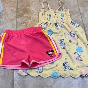 Size 5/6 swim cover up and swim shorts